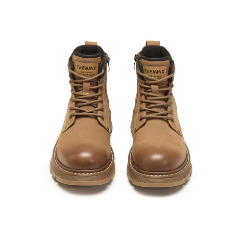 天美意2025冬新款商场同款大黄靴系带户外短靴男马丁靴WCL01DD5