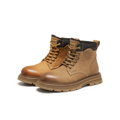 天美意2025冬新款商场同款大黄靴系带户外短靴男马丁靴WCL01DD5