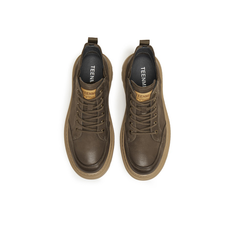 天美意2025冬新款商场同款厚底英伦复古风男工装鞋3XY01DD5