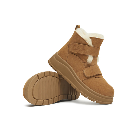 天美意2025冬新款复古毛绒保暖舒适百搭短靴女雪地靴KXD76DD5