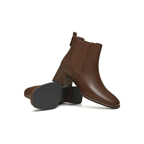 天美意2025冬新款粗跟经典简约百搭短靴女时装靴KNZ29DD5