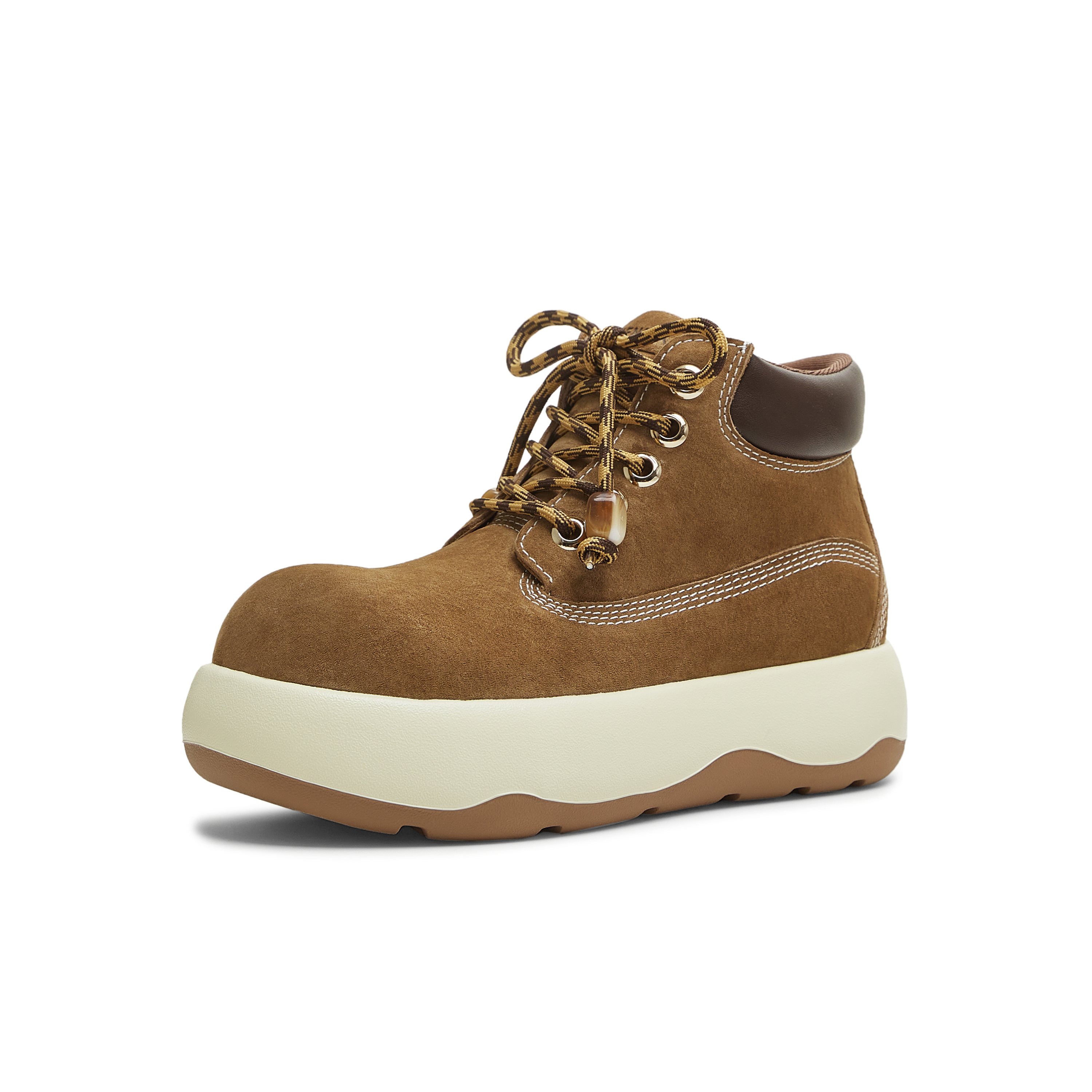 天美意2025冬新款丑萌复古系带马丁靴百搭短靴女大头靴KDX13DD5