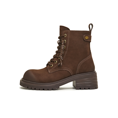 天美意2025冬新款商场同款系带户外百搭增高女马丁靴BM671DD5