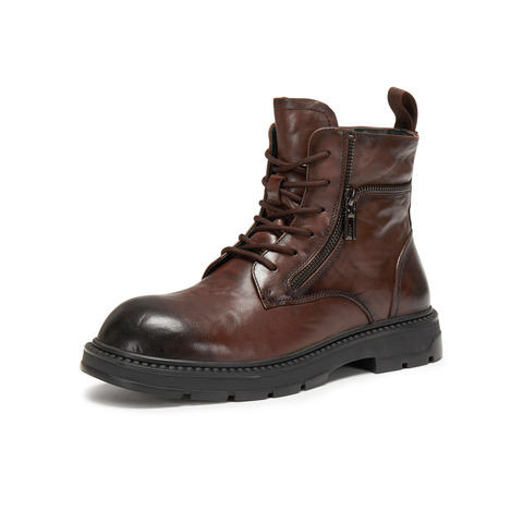 天美意2025冬新款商场同款厚底休闲百搭短靴男马丁靴3XP01DD5