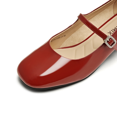 天美意2025秋新款中跟皮鞋法式单鞋气质百搭女玛丽珍鞋KM079CQ5