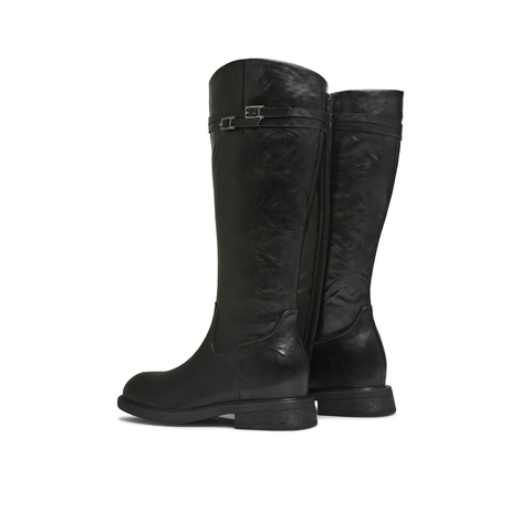 天美意2025冬新款厚底英伦百搭显瘦长靴骑士靴时装女靴KQZ17DG5