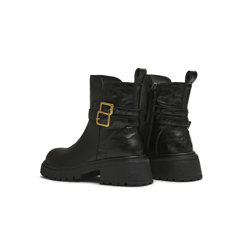 天美意2025冬新款厚底百搭靴子潮流复古通勤女时装靴KNZ22DZ5