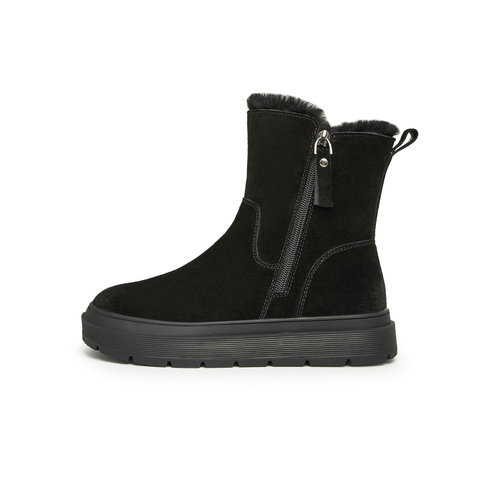 天美意2025冬新款经典复古加绒雪地靴保暖休闲百搭女靴NXD62DD5