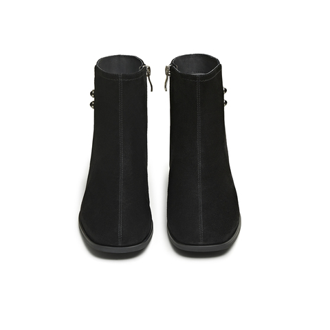 天美意2025冬新款厚底百搭靴子潮流复古通勤女时装靴KNZ19DD5