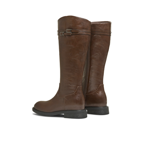 天美意2025冬新款厚底英伦百搭显瘦长靴骑士靴时装女靴KQZ17DG5