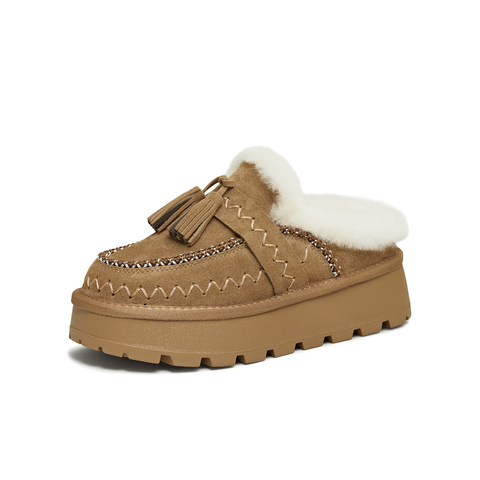 天美意2025冬新款厚底休闲百搭加绒雪地靴保暖女靴KXD70DD5