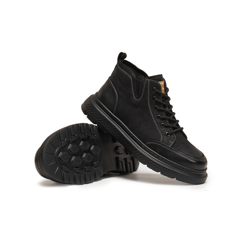 天美意2025冬新款商场同款厚底英伦复古风男工装鞋3XY01DD5