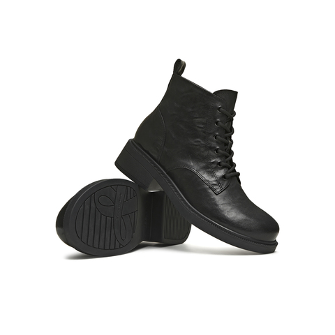 天美意2025冬新款休闲系带复古百搭厚底显瘦女马丁靴CNG47DD5