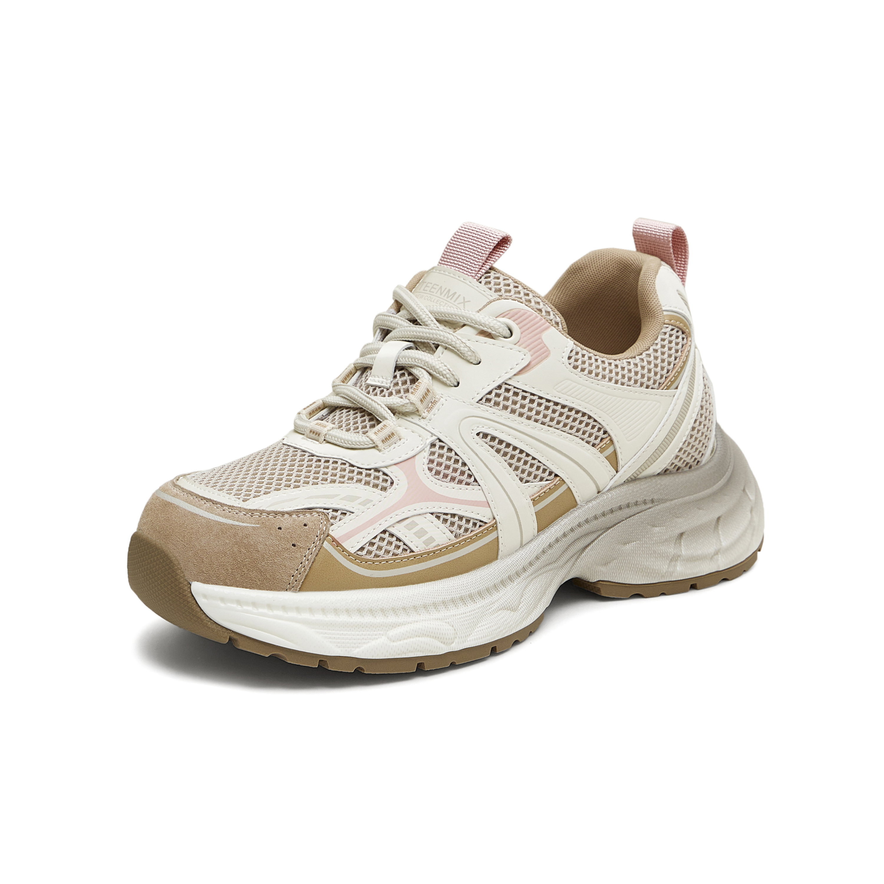 天美意2025秋新款休闲系带厚底百搭运动户外女老爹鞋KD113CM5