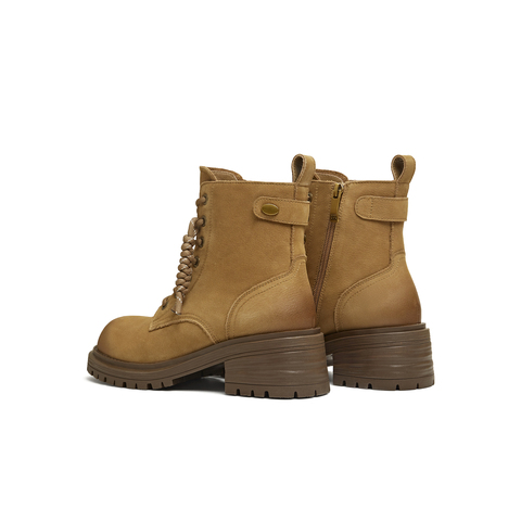 天美意2025冬新款商场同款系带户外百搭增高女马丁靴BM671DD5