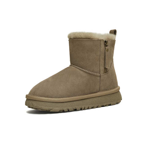 天美意2025冬新款厚底休闲加绒保暖百搭短靴女雪地靴KXD72DZ5