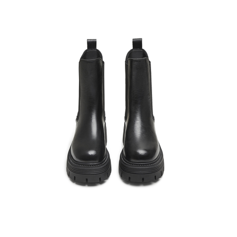 天美意2025冬新款厚底百搭短靴套脚潮流女切尔西靴KQX17DZ5