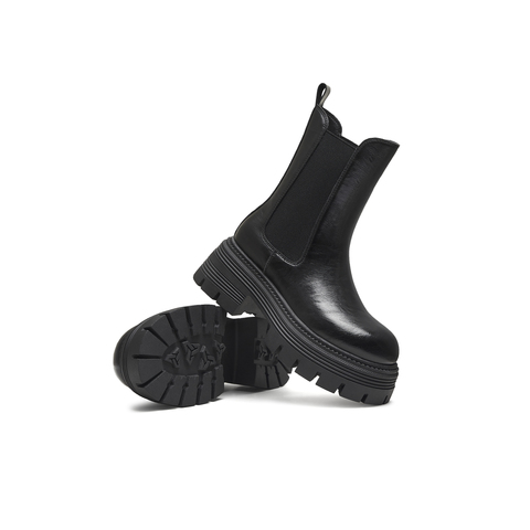 天美意2025冬新款厚底百搭短靴套脚潮流女切尔西靴KQX17DZ5