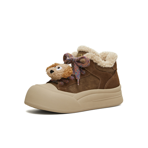 天美意2025冬新款商场同款毛绒保暖潮流板鞋女休闲鞋BM681DD5