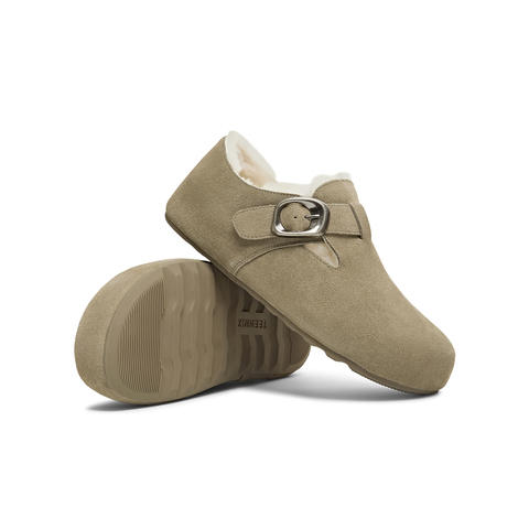 天美意2025秋新款平跟英伦复古百搭休闲单鞋女勃肯鞋KK010CM5