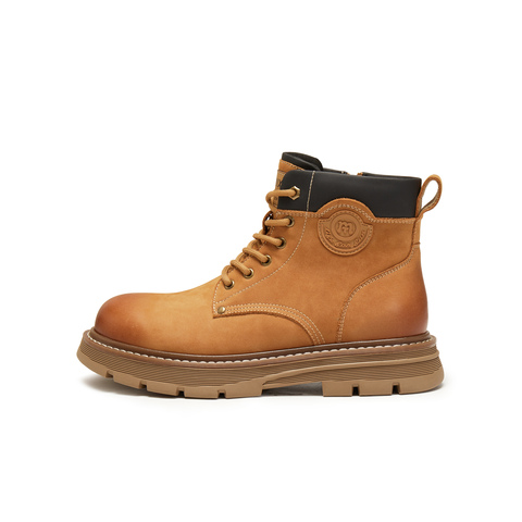 天美意2025冬新款商场同款大黄靴系带户外短靴男马丁靴WCL01DD5