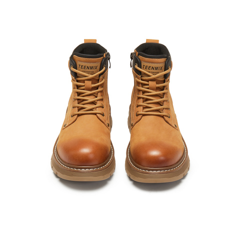 天美意2025冬新款商场同款大黄靴系带户外短靴男马丁靴WCL01DD5