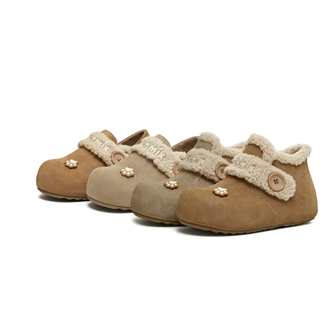 天美意2025冬新款商场同款舒适保暖毛绒勃肯鞋女雪地靴BM142DD5