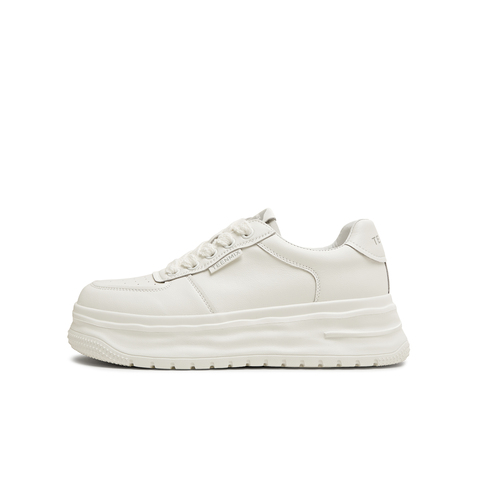 天美意2025秋新款运动休闲百搭透气厚底小白鞋女板鞋KD095CM5