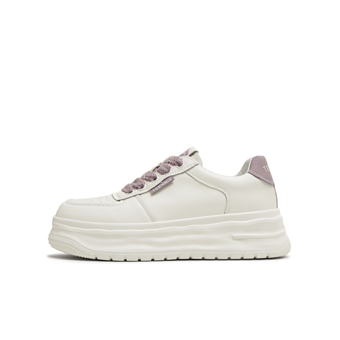 天美意2025秋新款运动休闲百搭透气厚底小白鞋女板鞋KD095CM5