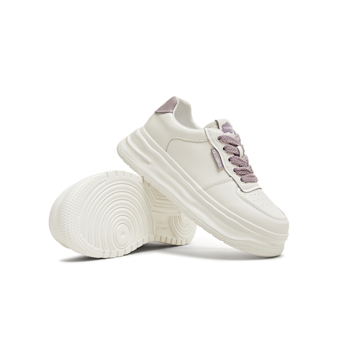 天美意2025秋新款运动休闲百搭透气厚底小白鞋女板鞋KD095CM5