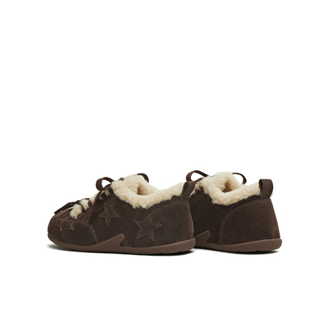 天美意2025冬新款毛绒保暖系带五角星复古运动女德训鞋KK069DM5