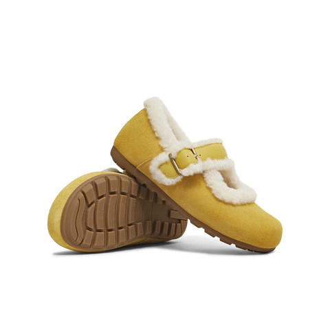 天美意2025冬新款厚底复古舒适保暖毛绒女玛丽珍KMZ26DQ5