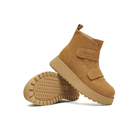 天美意2025冬新款保暖舒适百搭复古毛绒短靴女雪地靴KXD50DD5