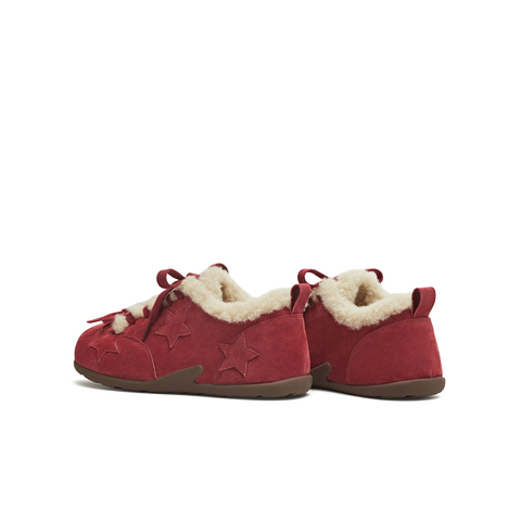 天美意2025冬新款毛绒保暖系带五角星复古运动女德训鞋KK069DM5