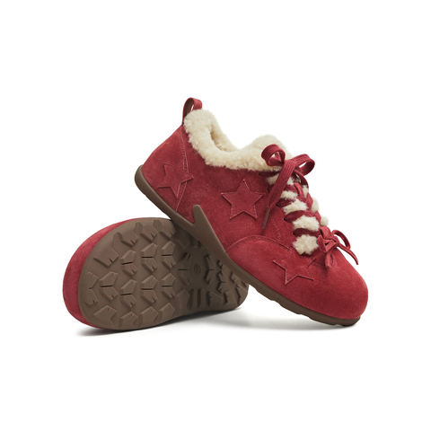 天美意2025冬新款毛绒保暖系带五角星复古运动女德训鞋KK069DM5