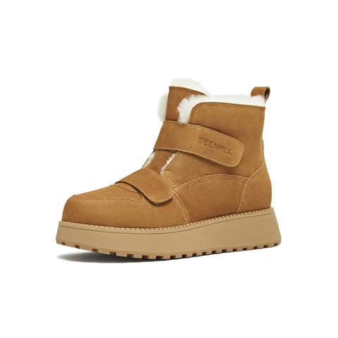 天美意2025冬新款保暖舒适百搭复古毛绒短靴女雪地靴KXD50DD5