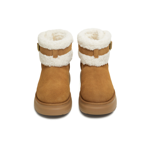 天美意2025冬新款商场同款毛绒保暖百搭厚底女雪地靴CE742DD5