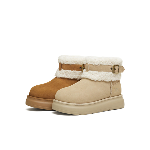 天美意2025冬新款商场同款毛绒保暖百搭厚底女雪地靴CE742DD5