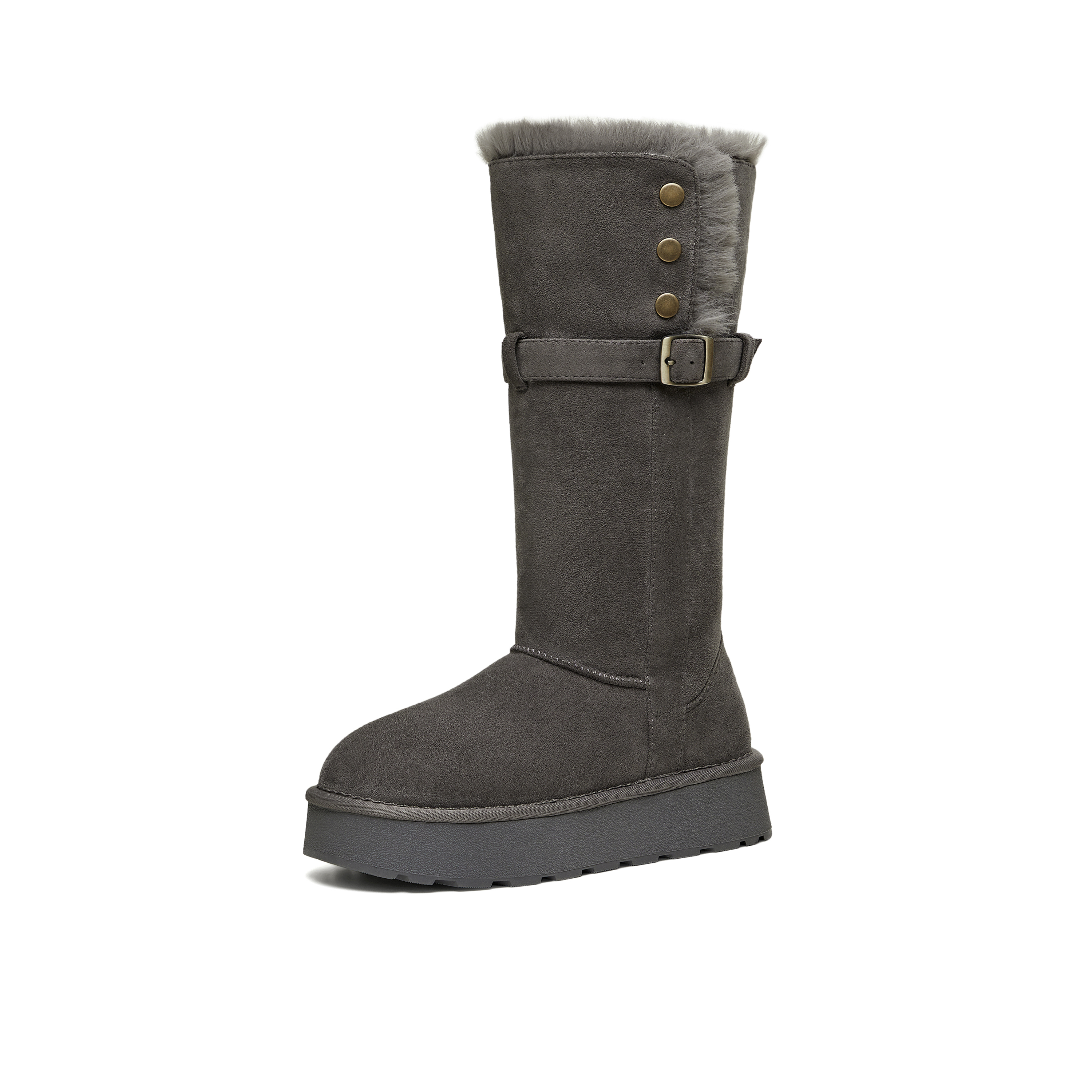 天美意2025冬新款休闲百搭靴子复古西部堆堆靴女时装靴KXD80DG5