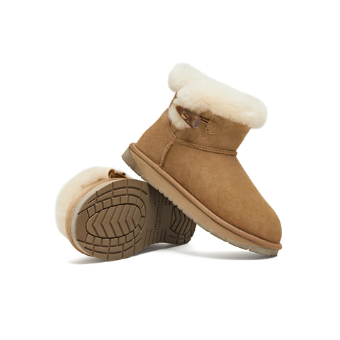 天美意2025冬新款商场同款舒适保暖毛绒短靴女雪地靴BM341DD5