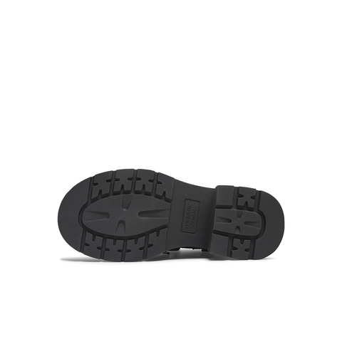 天美意2025冬新款短靴系带厚底纯色圆头户外女马丁靴KDX18DD5