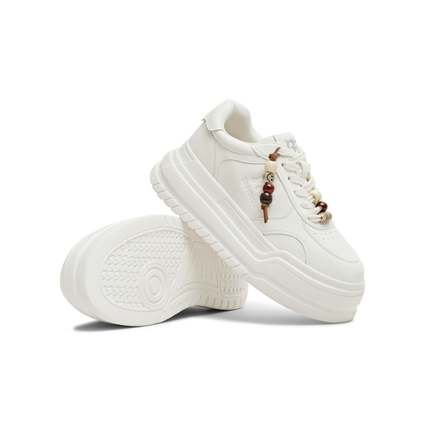 天美意2026春新款商场同款休闲系带厚底小白鞋女板鞋BM251AM6