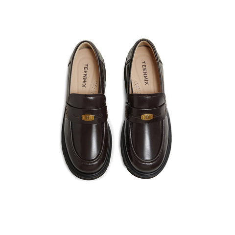 天美意2026春新款商场同款粗跟学院风英伦女乐福鞋CJM10AA6