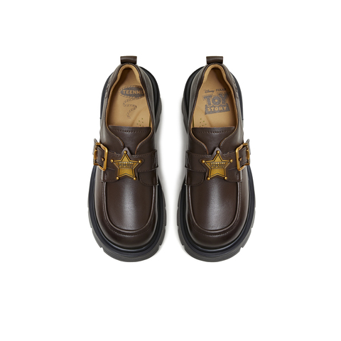 天美意2026春新款粗跟复古百搭学院风英伦女乐福鞋CMJ46AM6