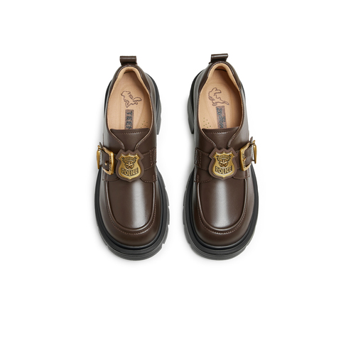 天美意2026春新款商场同款复古百搭学院风皮鞋女牛津鞋CMJ27AM6