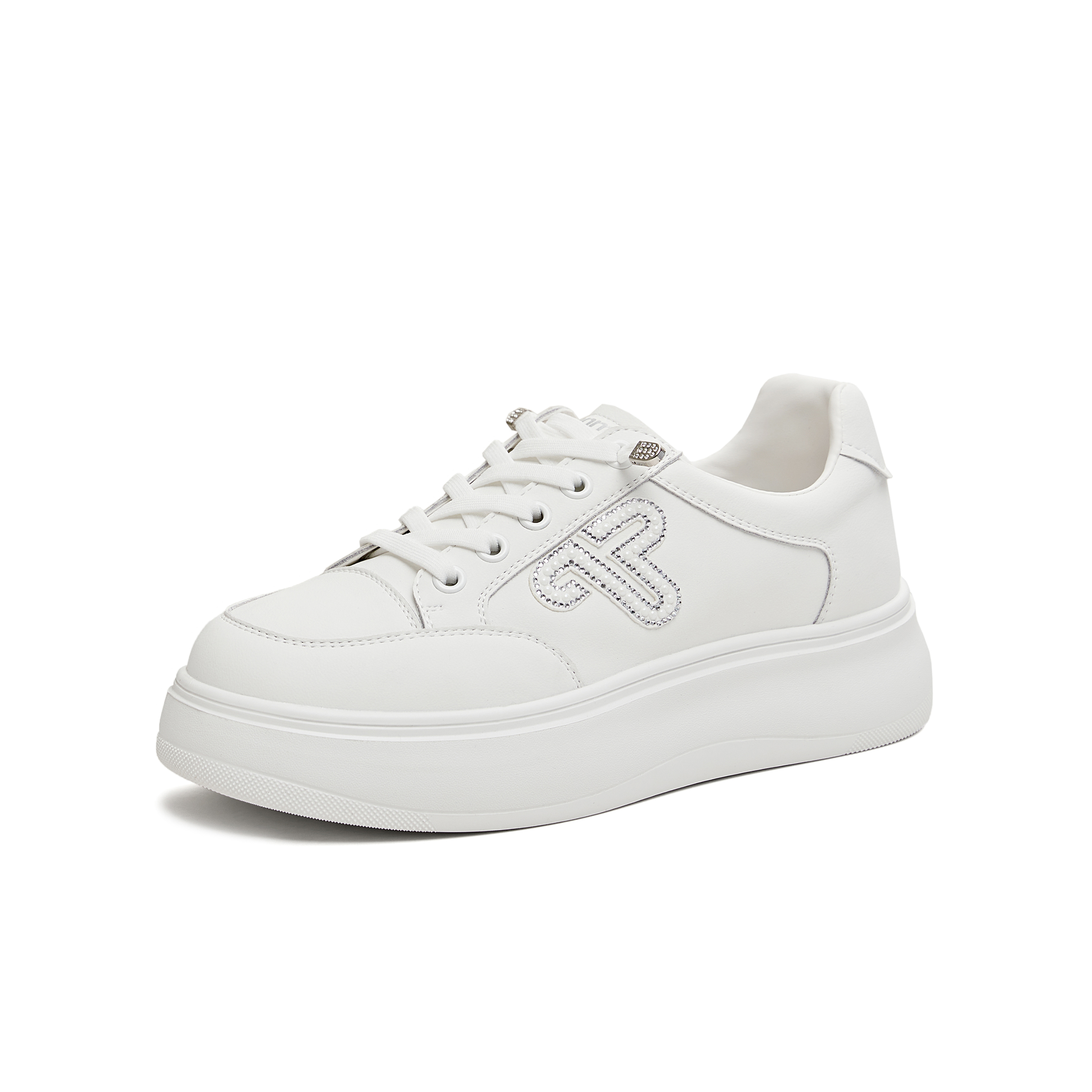 天美意2026春新款商场同款板鞋纯色百搭厚底女小白鞋BL352AM6