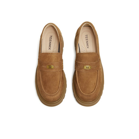 天美意2026春新款商场同款粗跟学院风英伦女乐福鞋CJM10AA6