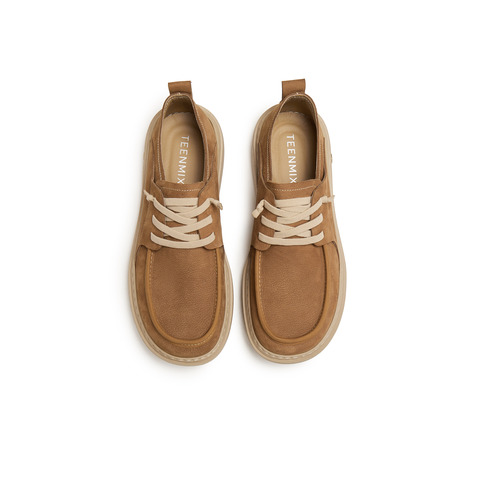 天美意2026春新款商场同款厚底英伦复古风皮鞋男工装鞋WC511AM6