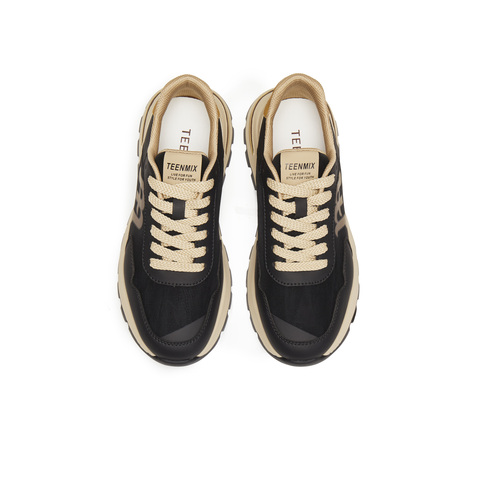 天美意2026春新款商场同款复古系带拼色运动男德训鞋WEA01AM6