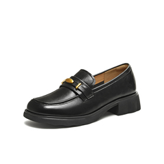 天美意2026春新款厚底英伦复古休闲百搭乐福鞋女鞋KE082AA6